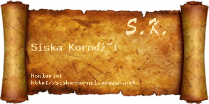 Siska Kornél névjegykártya