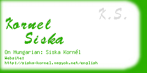 kornel siska business card